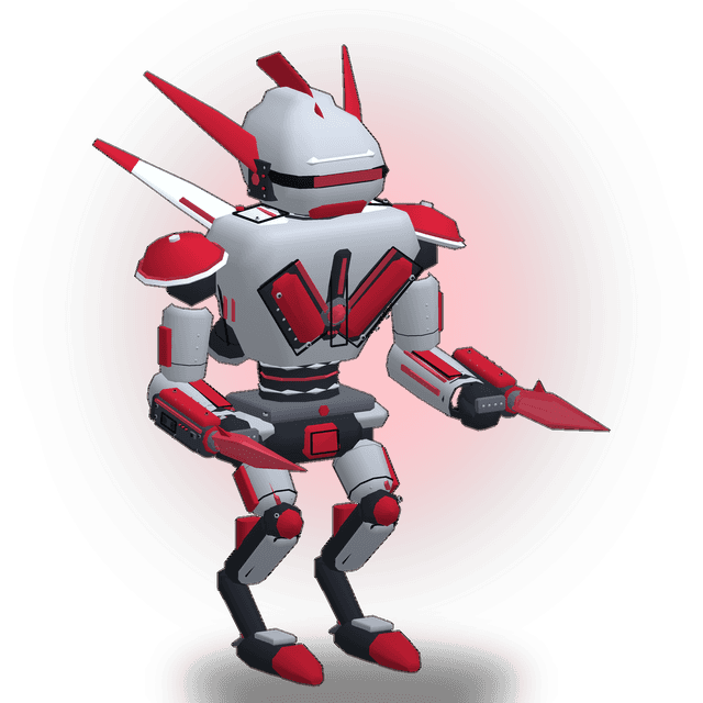 VEX, the melee robot, holding its plasma blades
