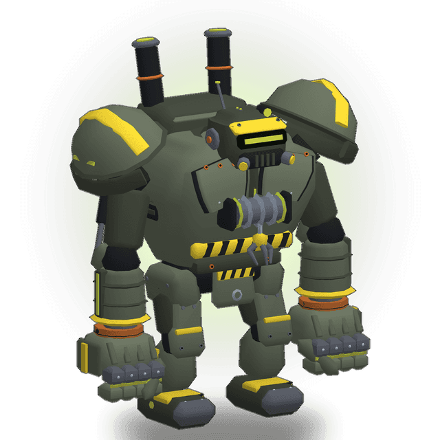 MAUL, the melee robot, holding its hammer fists