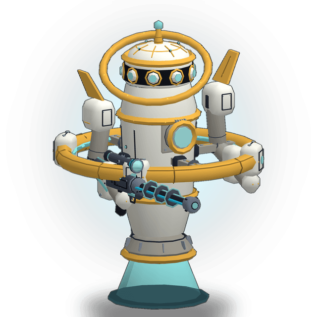 HALO, the long range robot, holding its rail rifle