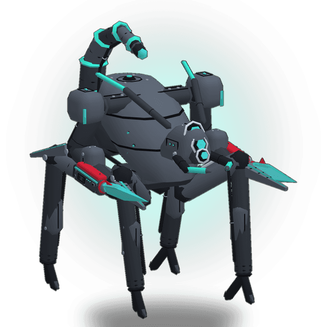 SPECTRE, the melee robot, holding its plasma blades