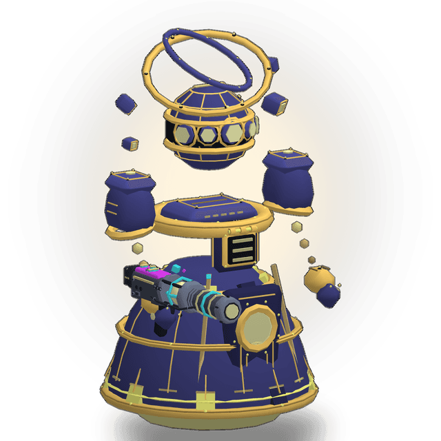 ORACLE, the anomaly robot, holding its emp launcher