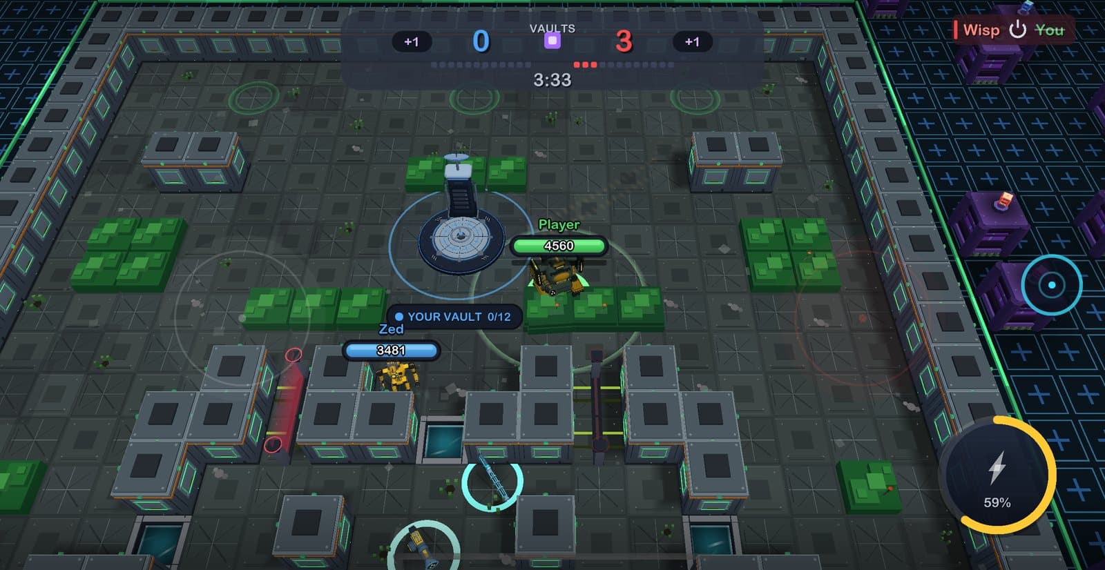 Data Heist: robots fight over data cores near the mine